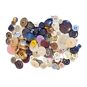 Vintage Buttons Craft DYI Lot Round Assorted Colors